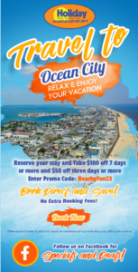 an advertisement for the holiday travel to ocean city