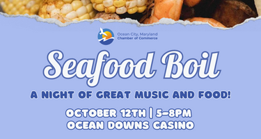 a poster for seafood boil featuring corn on the cob