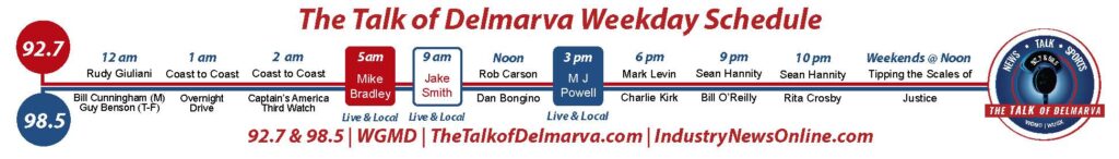 The Talk of Delmarva Weekly Schedule