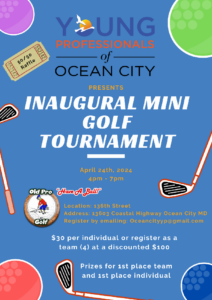 an advertisement for the annual mini golf tournament