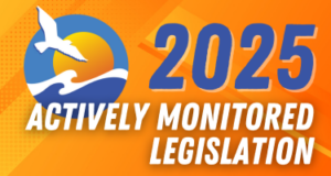 a yellow and blue logo with the words actively monitored registration